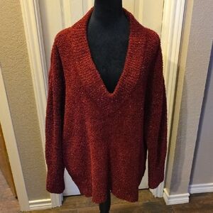Ava & Viv Red V-Neck Sweater